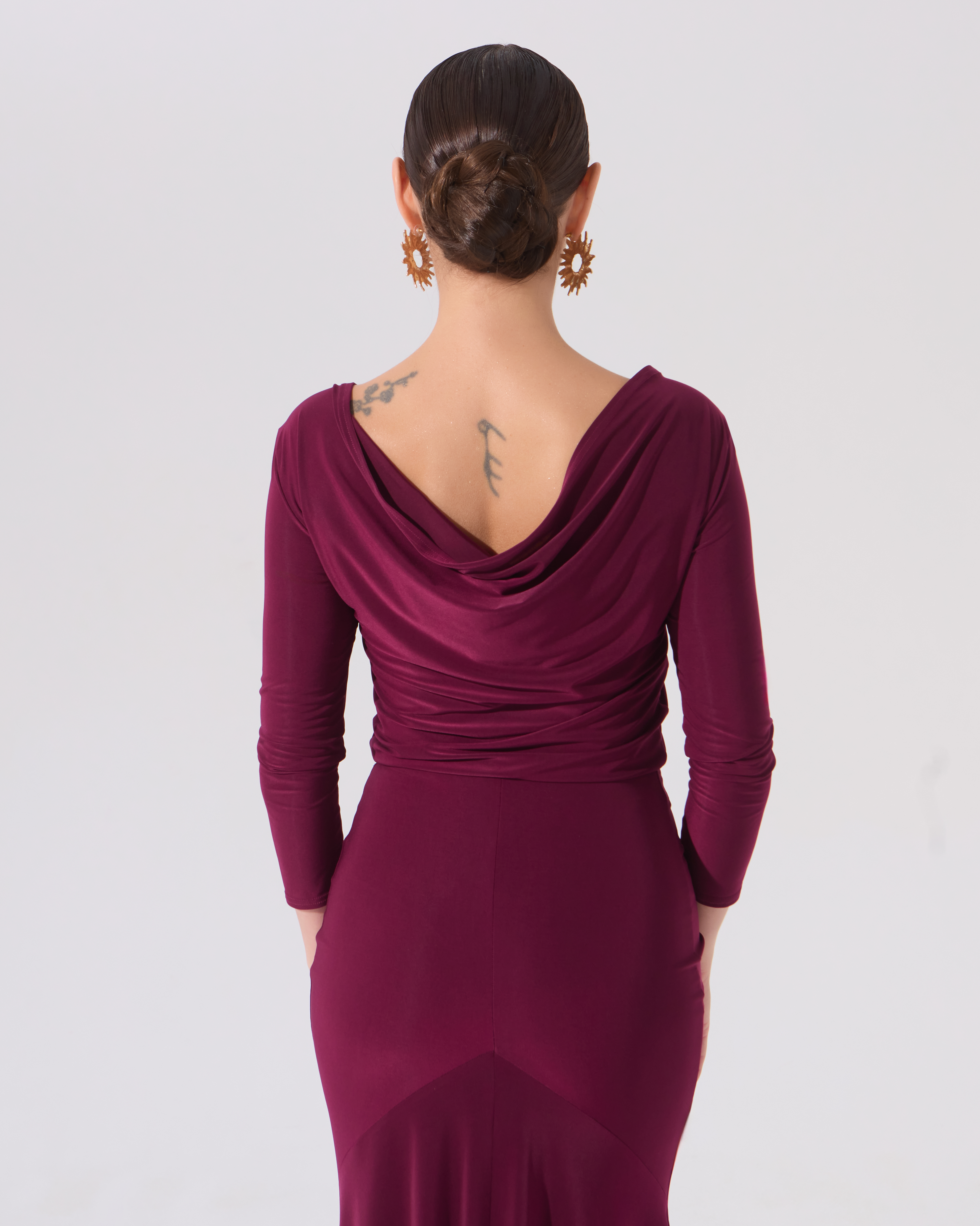 Блузка с качелью на спине (бургунди)