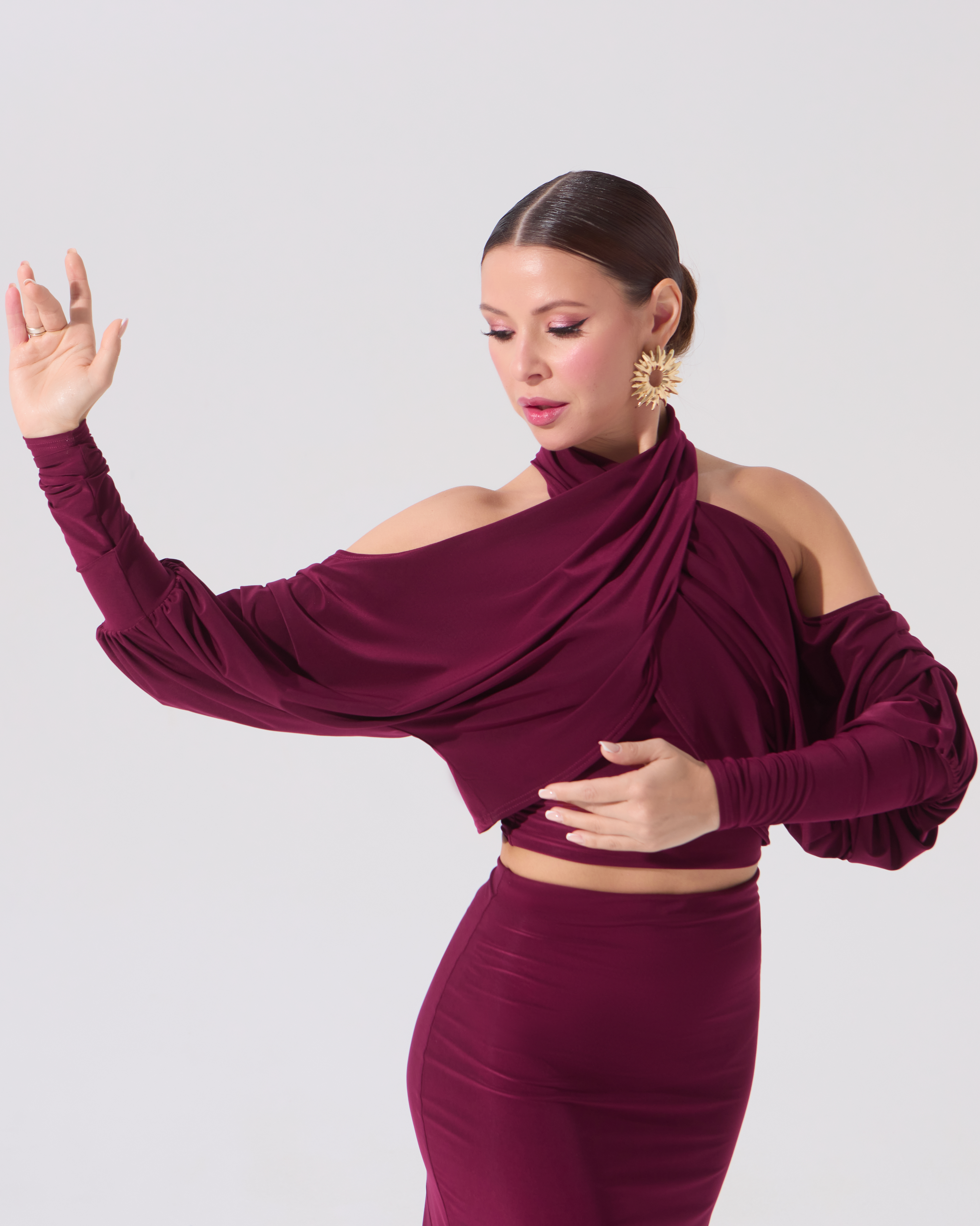 Болеро для танго с топом (бургунди)