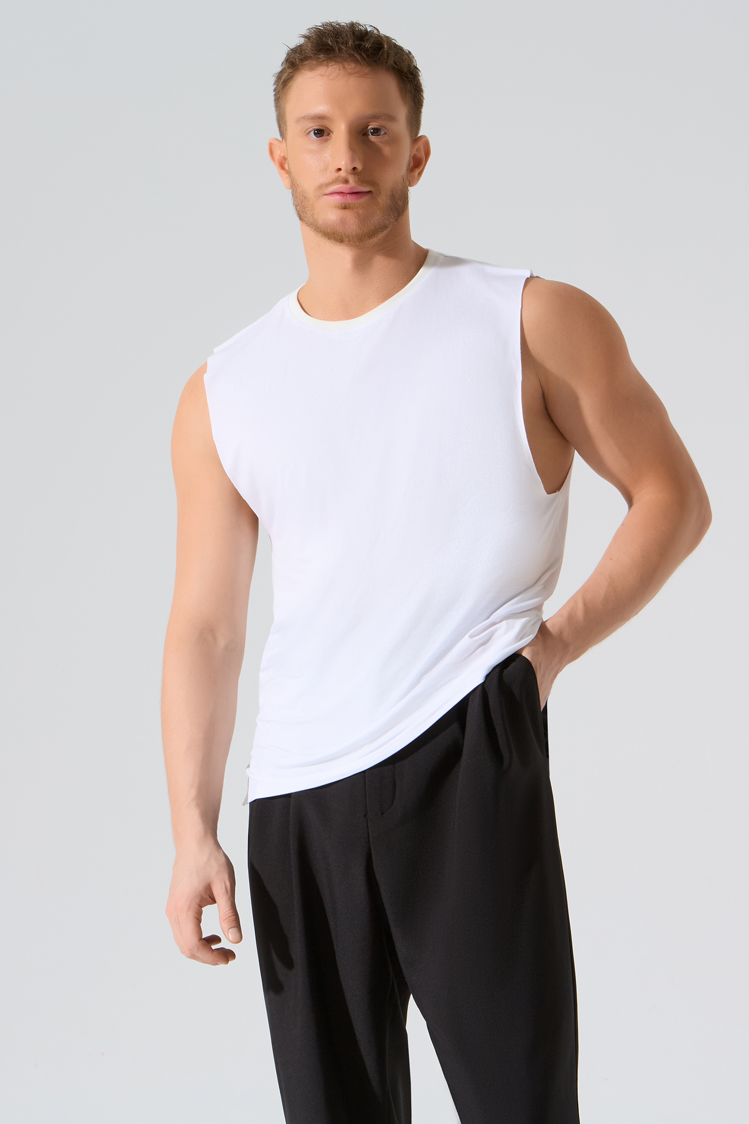 Майка мужская из бамбука (белый)