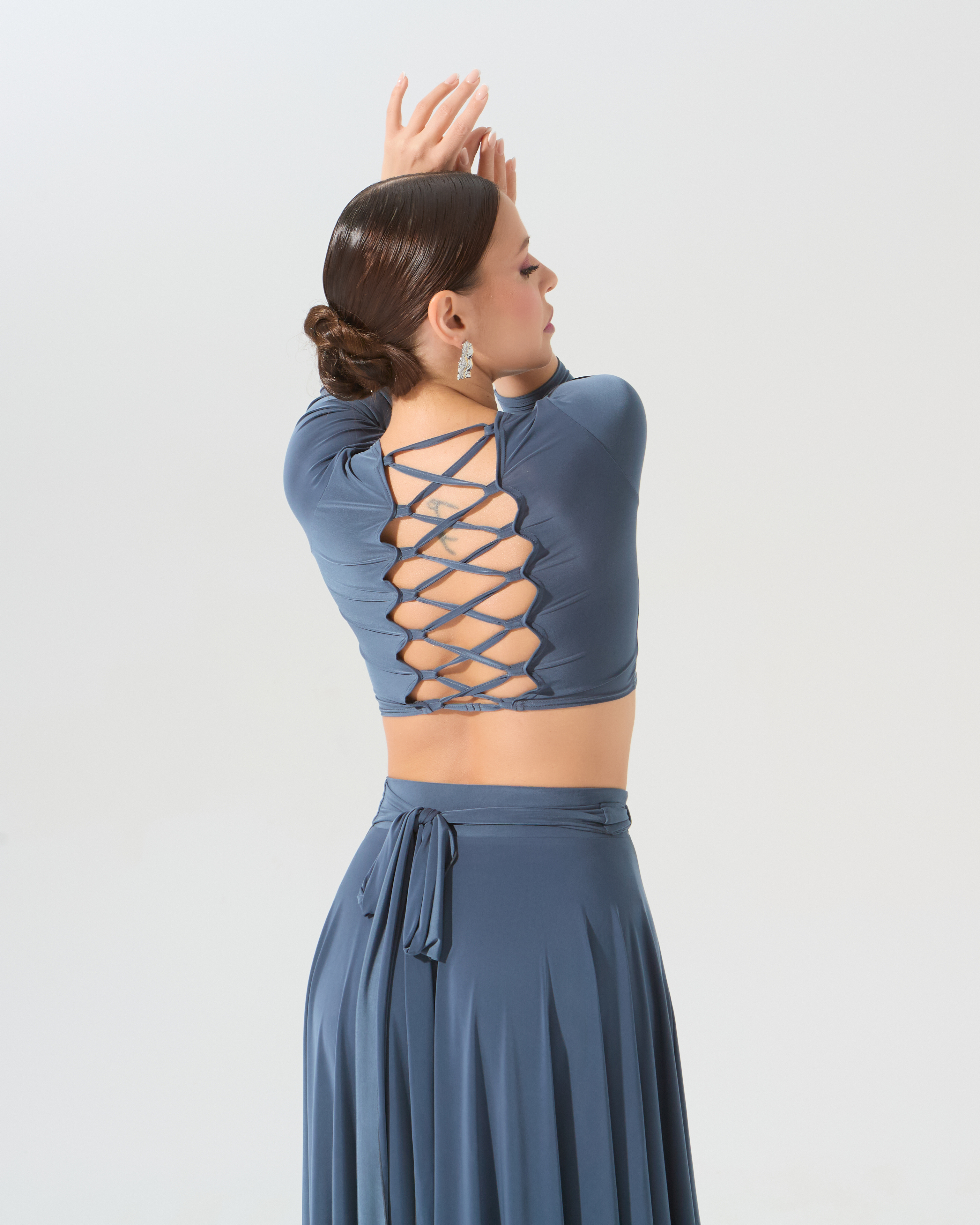 Топ со шнуровкой на спине (графит)