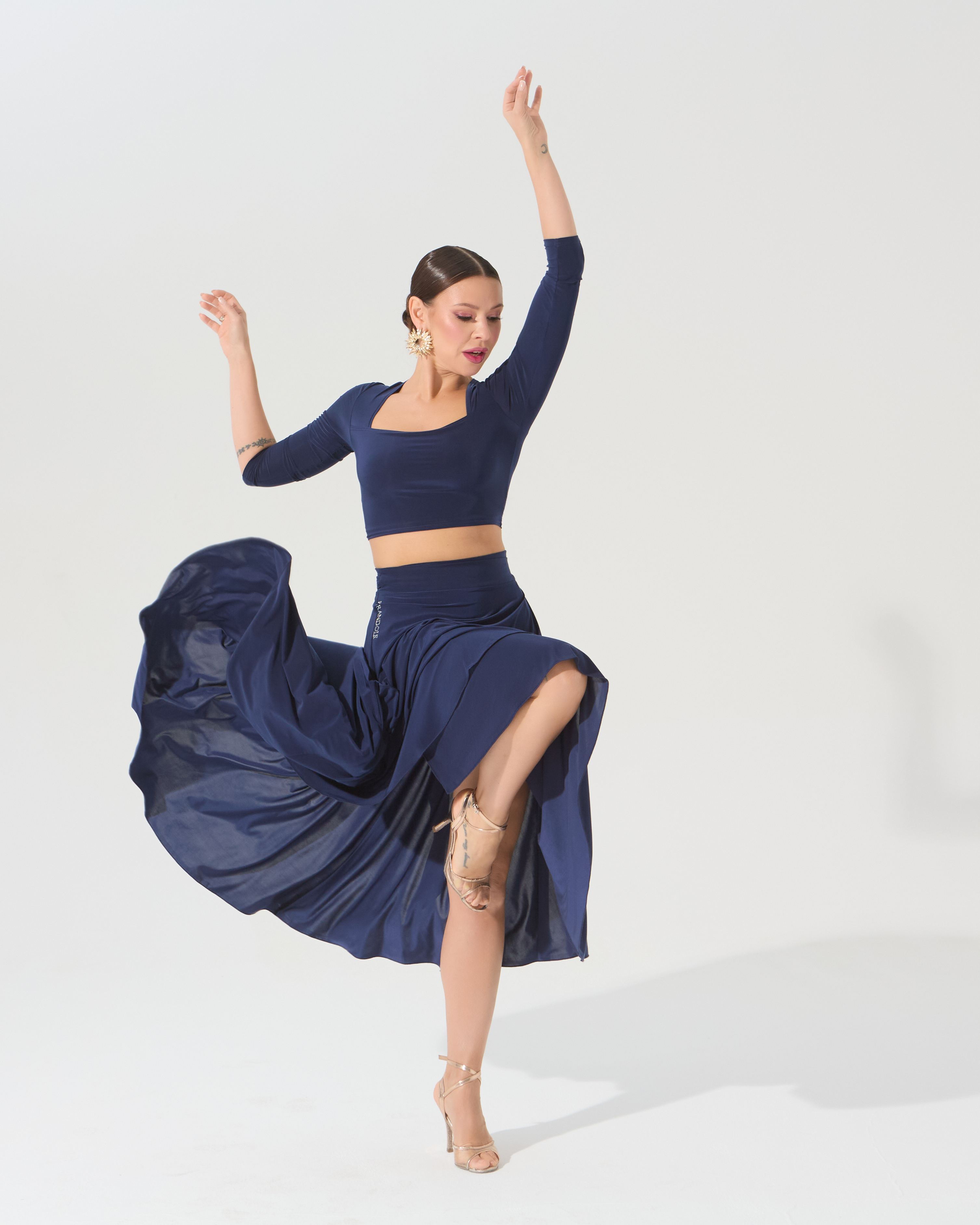 Юбка для танго на запах (темно-синий)